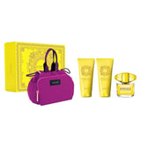 VERSACE YELLOW DIAMOND(W)(H/B)(LI FREE)4PCSET(3.0oz edt sp,3.4oz Body Lotion,3.4oz Shower Gel,Pouch)