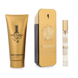 PACO RABANNE ONE MILLION PARFUM 3 PCS SET FOR MEN: 3.4 PARFUM SPRAY + 3.4 SHOWER GEL + 0.34 PARFUM SPRAY