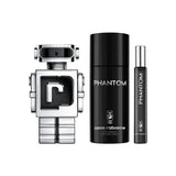 PACO RABANNE PHANTOM 3 PCS SET FOR MEN: 3.4 EAU DE TOILETTE SPRAY + 5.1 DEODORANT SPRAY + 0.34 EAU DE TOILETTE SPRAY