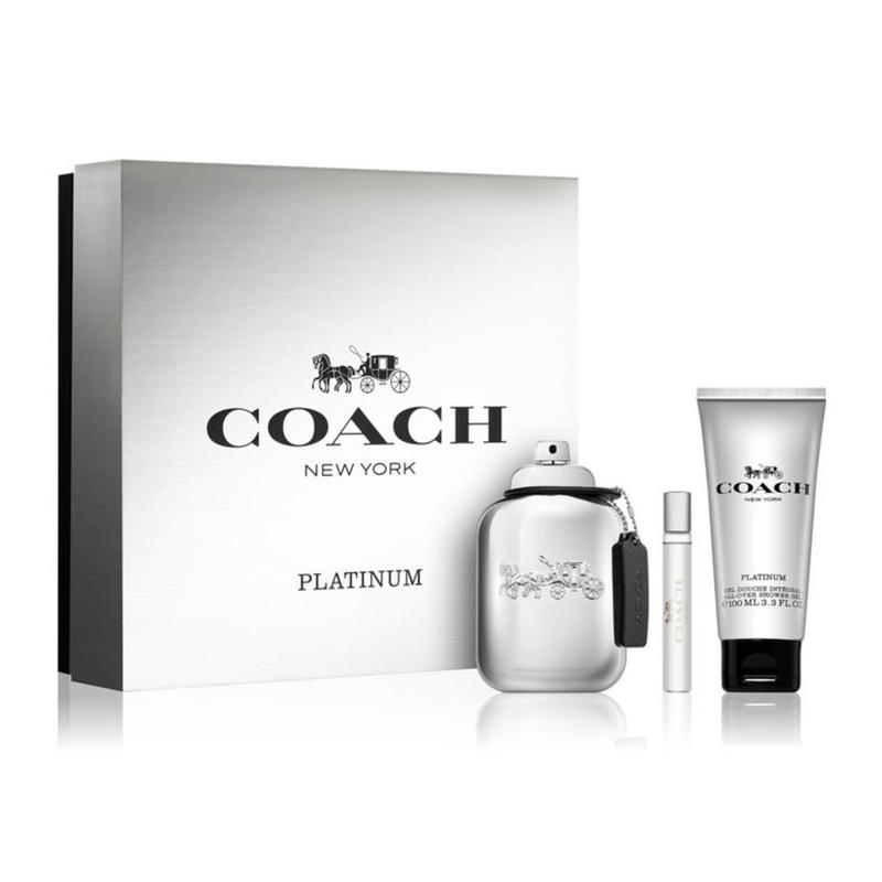 Coach Platinum 3 Pcs Set : 3.3 Edp + 3.3 Shower Gel + 0.25 Ml Edp