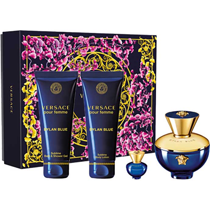 Versace Dylan Blue 4Pc 3.4 Edp Spr, 3.4 B/L, 3.4 S/G, 5Ml Mini