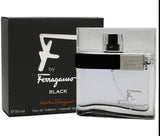 Ferragamo Black perfume bottle and packaging on a white background