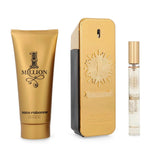 Paco Rabanne One Million Parfum 3 Pcs Set : 3.4 Parfum Spray + 3.4 Shower Gel + 0.34 Parfum Spray