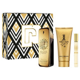 Paco Rabanne One Million Parfum 3 Pcs Set : 3.4 Parfum Spray + 3.4 Shower Gel + 0.34 Parfum Spray