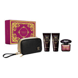 Versace Crystal Noir 4 Pcs Set For : 3 Oz Eaude Toilette + 3.4 Body Lotion + 3.4 Shower Gel +Beauty Bag